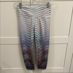 Athlete Multicolor Striped Leggings Cropped XS
